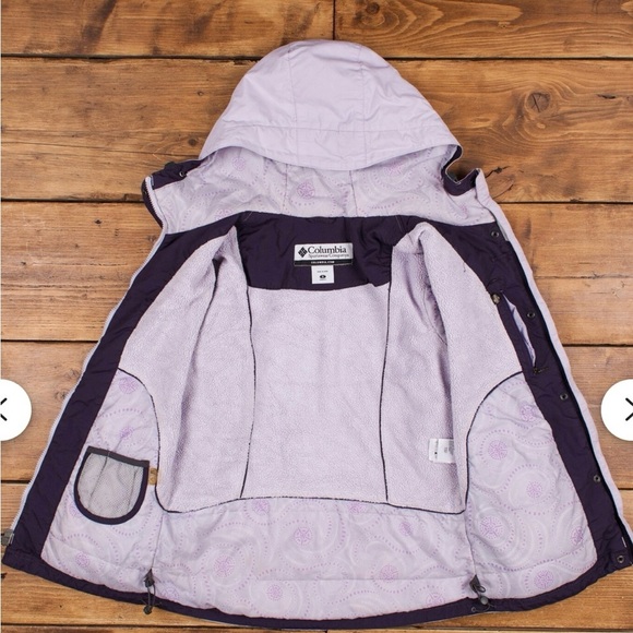 Vintage Columbia Omni-Tech Purple Hooded Waterproof Gorpcore Y2K Coat Large - Picture 3 of 8